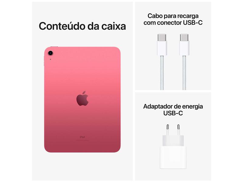 Apple iPad 10,9” 10ª Geração Wi-Fi - 256GB Rosa - Apple iPad